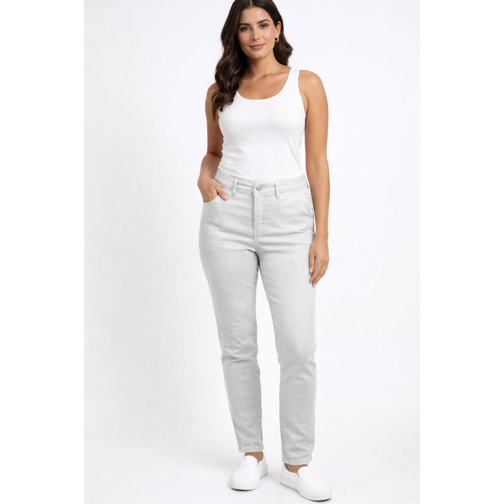 41 Hawthorn Light gray Stretch Ankle Pants Slim Career Workwear Women 32x28
